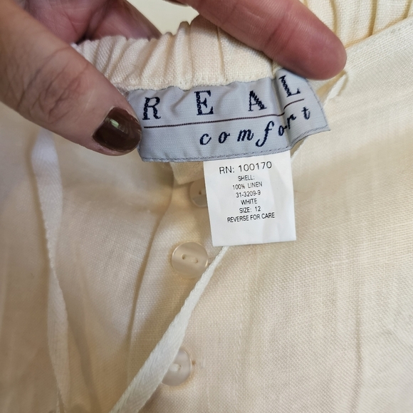 Vintage Linen Real Comfort Quiet Luxury Wide Leg Pants Vacation Old Money - Picture 8 of 8